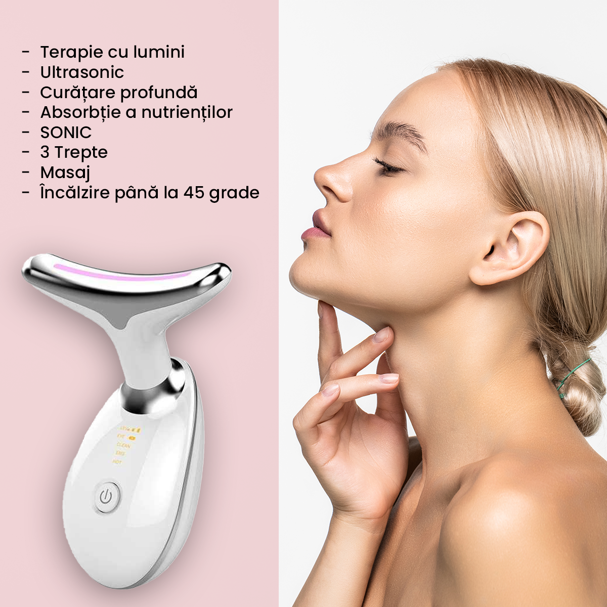 Dispozitiv Facial Lifting Pentru Eliminarea Ridurilor si Ingrijirea Zonei Gatului